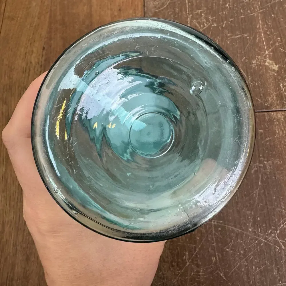 Antique‎ 1900-1910 Aqua Blue Ball Mason No Shoulder Lazy L Jar Zinc Lid